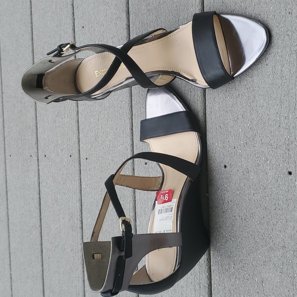 Enzo Angiolini McKinney Open Toe Strappy Wedge Sandals - Picture 1 of 13